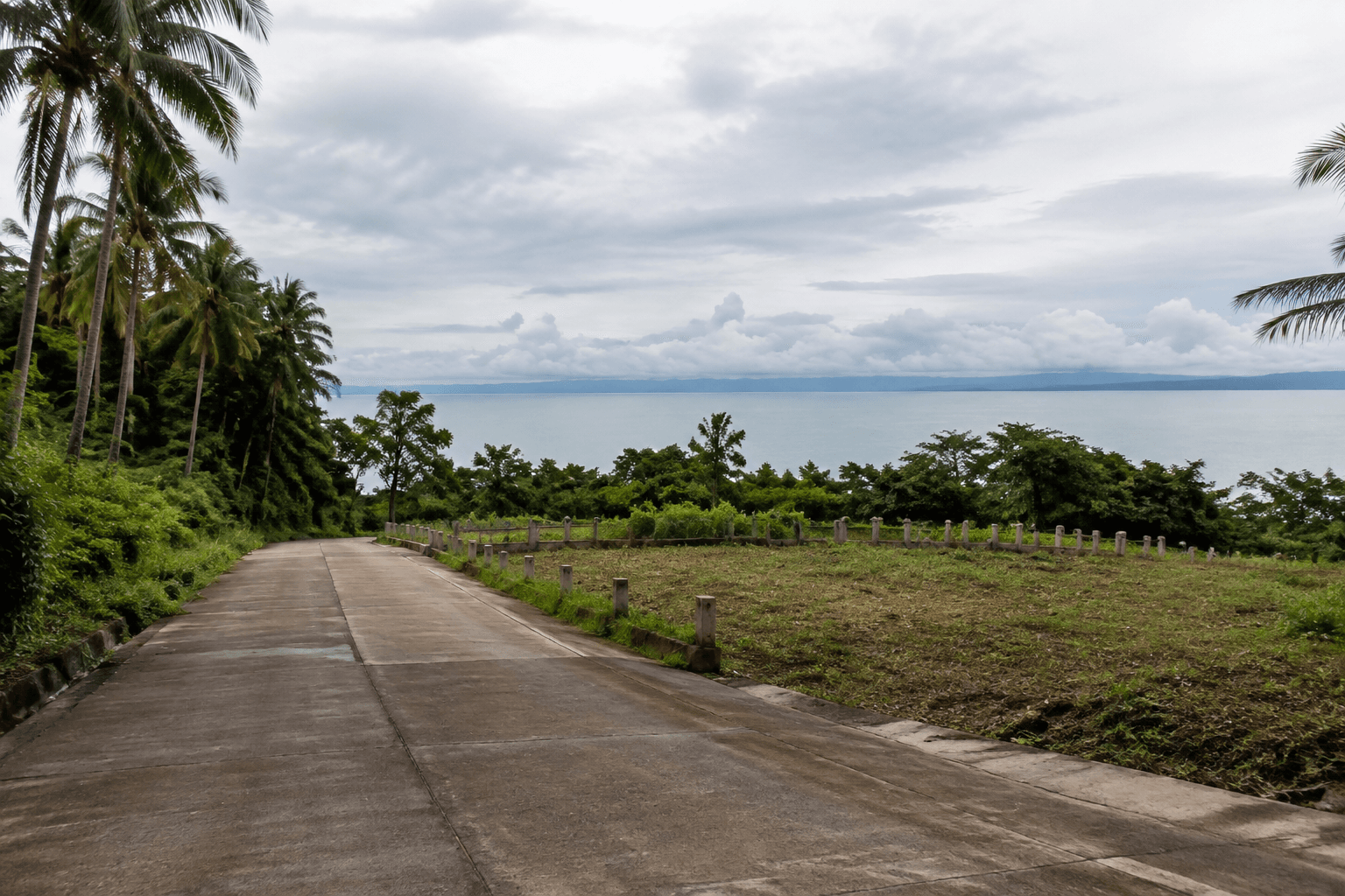 Coastal access road connecting island land to nearby barangays