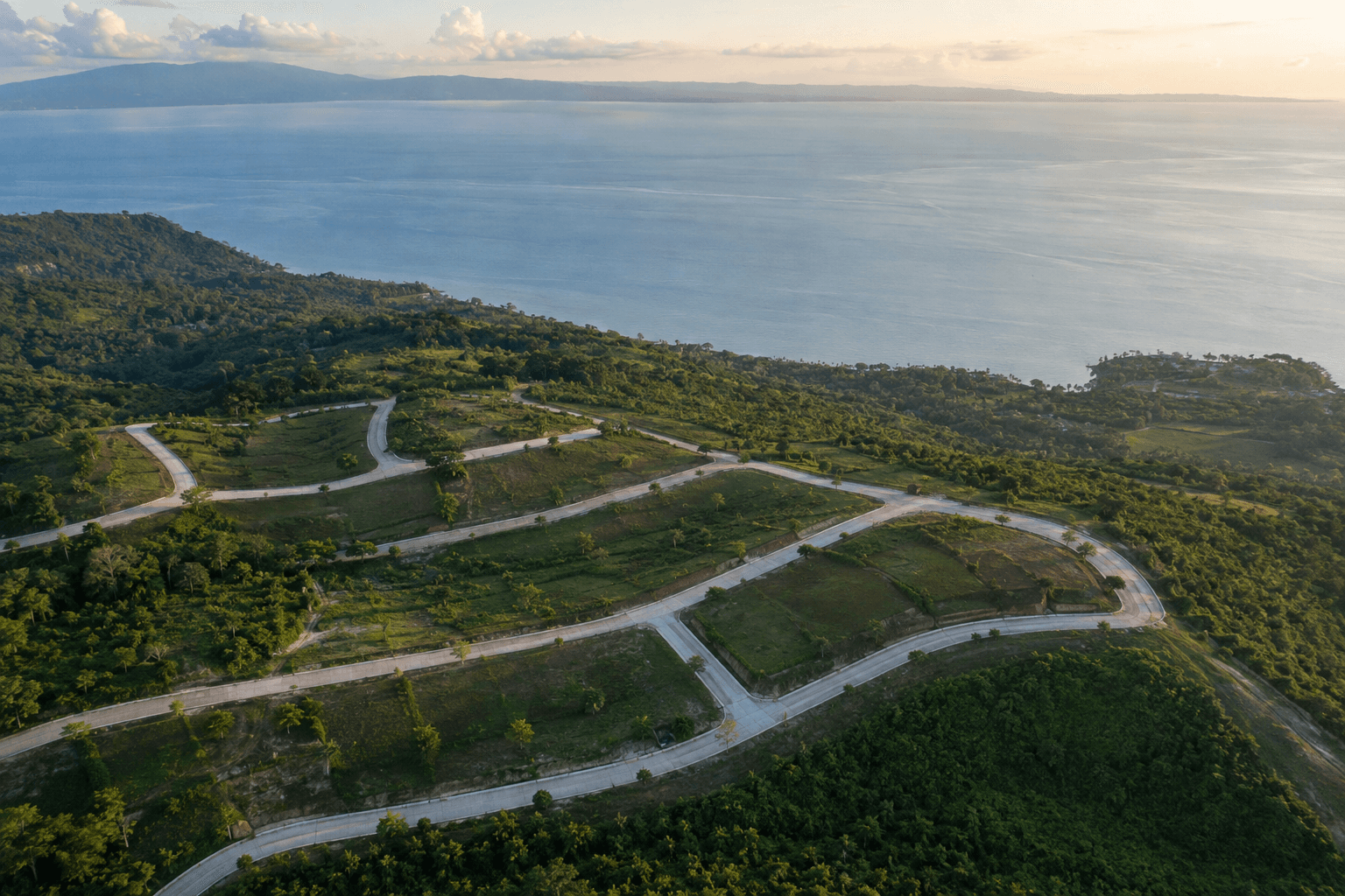 Road network cut through a subdivision under development