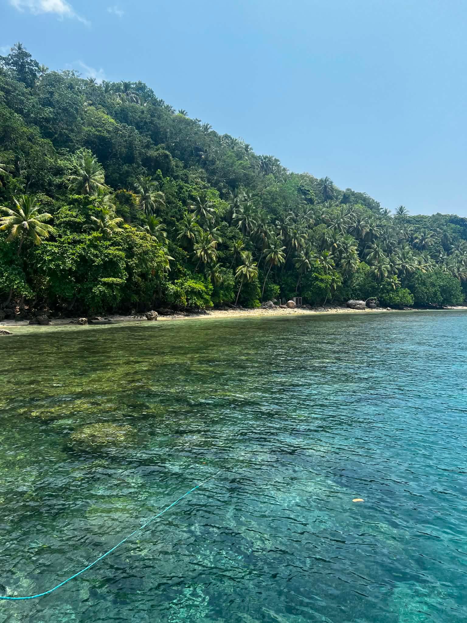 Samal coastal water and tropical shoreline